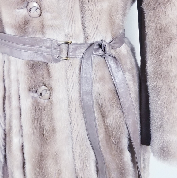 Tissavel Faux Fur Coat with Inset Leather Pleats ! - Picture 2 of 6